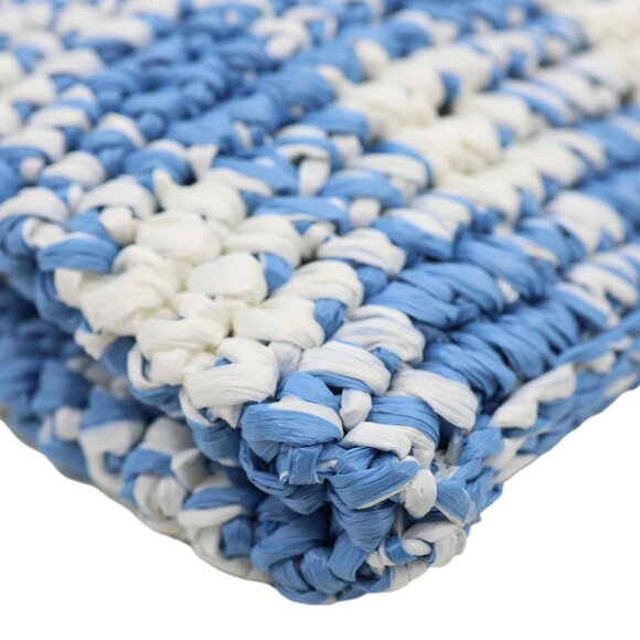 Prada  Embroidered Logo Yarn Raffia Crochet Tote Bag Multicolor - Picture 8 of 12